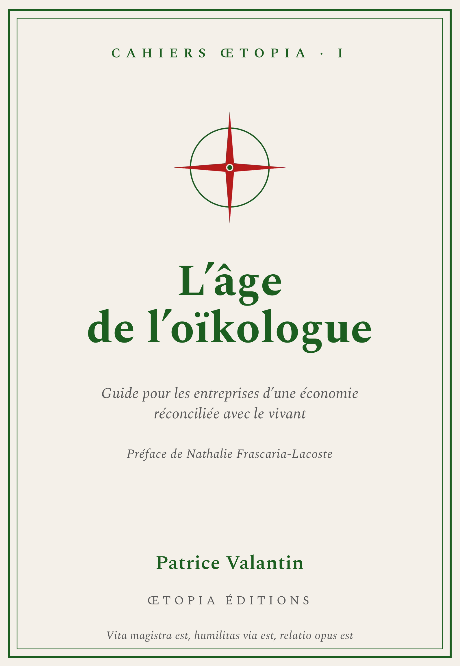 Couverture du livre l'âge de l'oïkologue